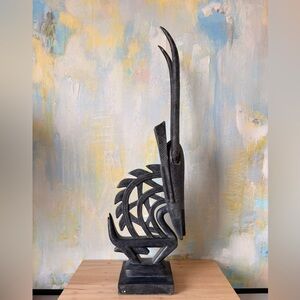 Modern, Unique Antelope Black Home Art Sculpture